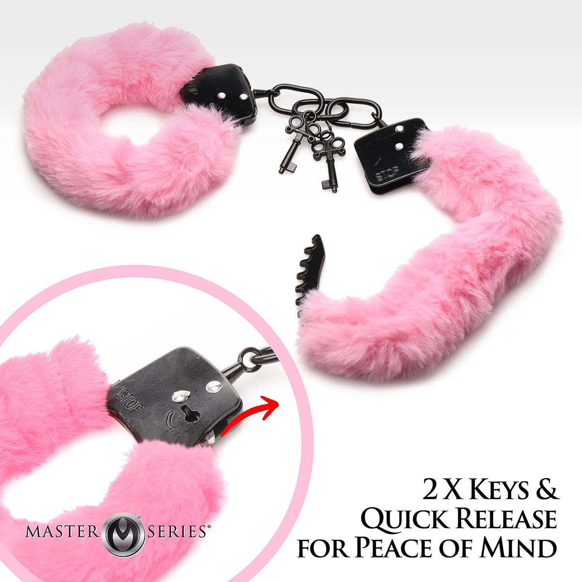 Cuffed In Fur Furry Handcuffs - Pink - Afbeelding 5