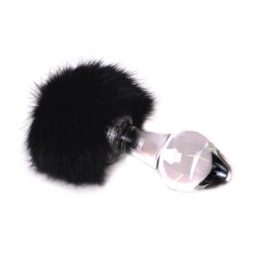 Glass Buttplug Black Tickler