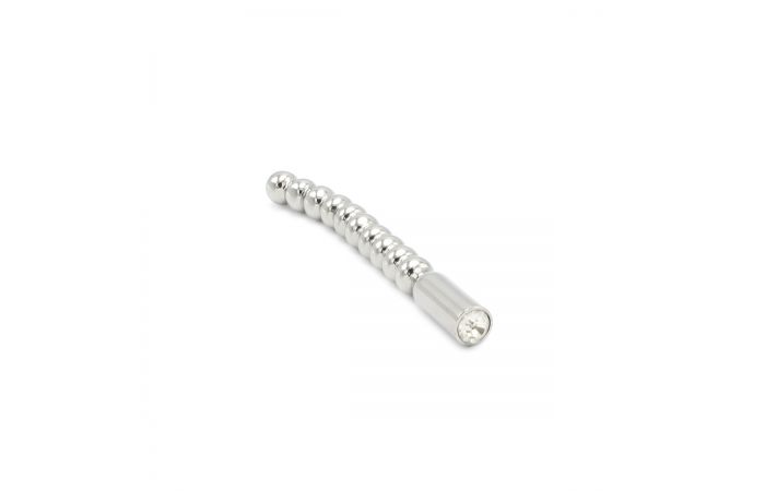 Solid Penis Plug Beaded Curved 10 mm