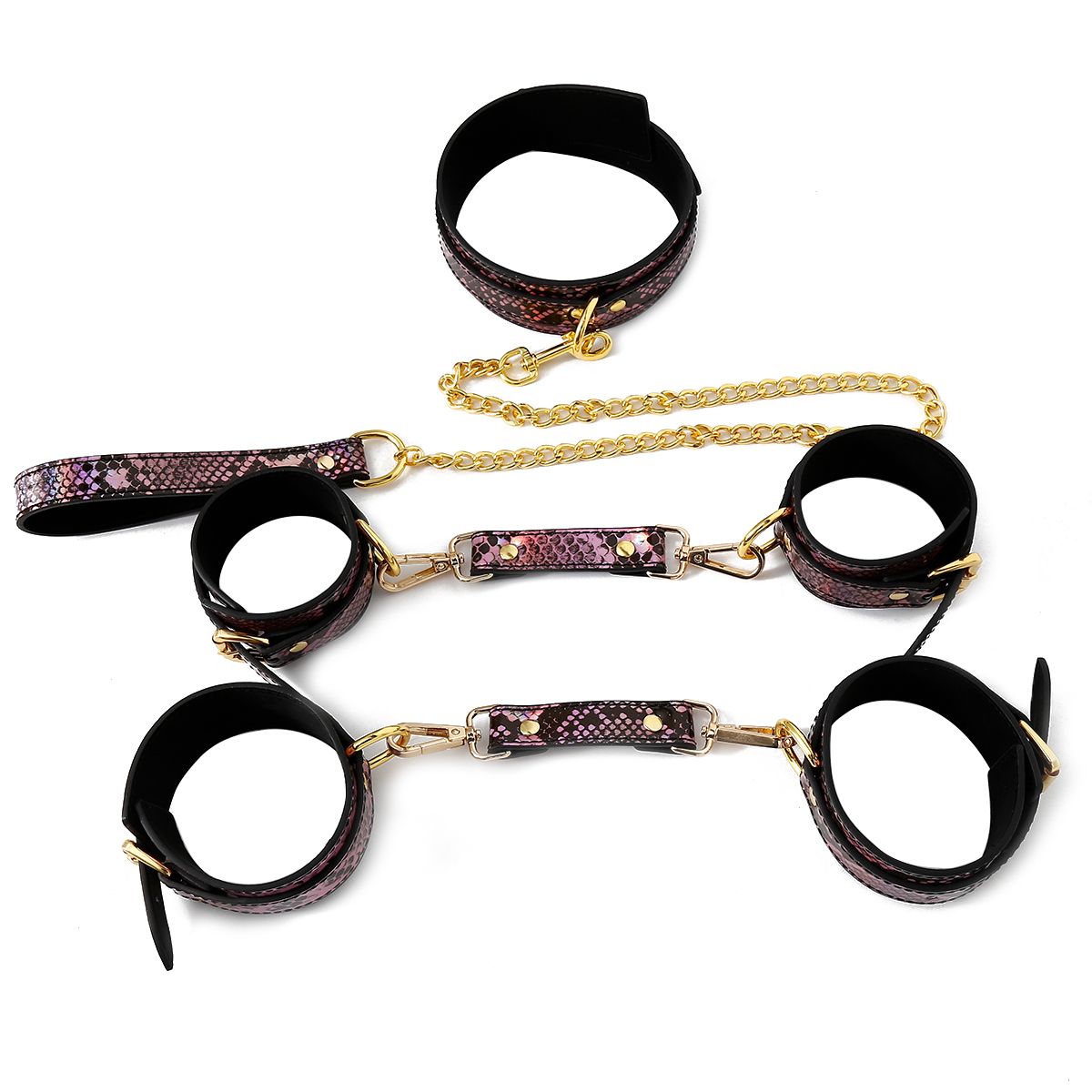 3 Piece BDSM Set GoldPink Reptile - Afbeelding 9