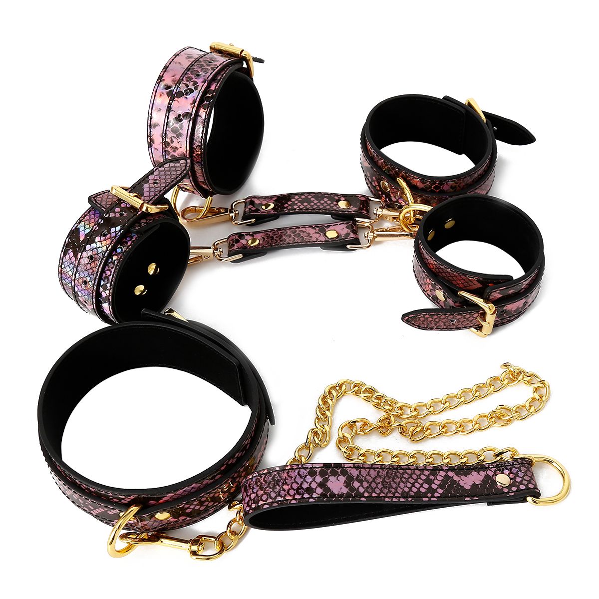 3 Piece BDSM Set GoldPink Reptile - Afbeelding 8