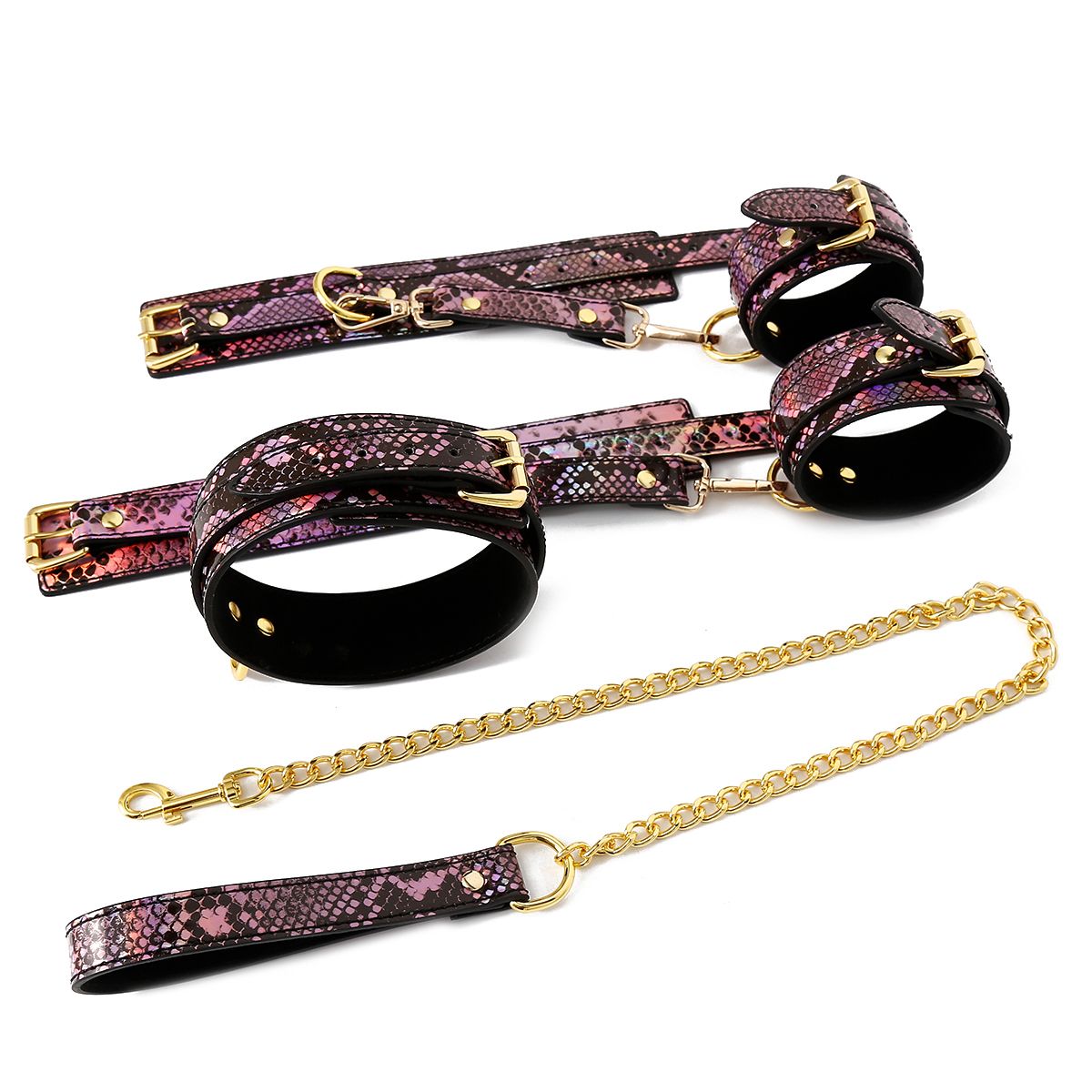 3 Piece BDSM Set GoldPink Reptile - Afbeelding 7