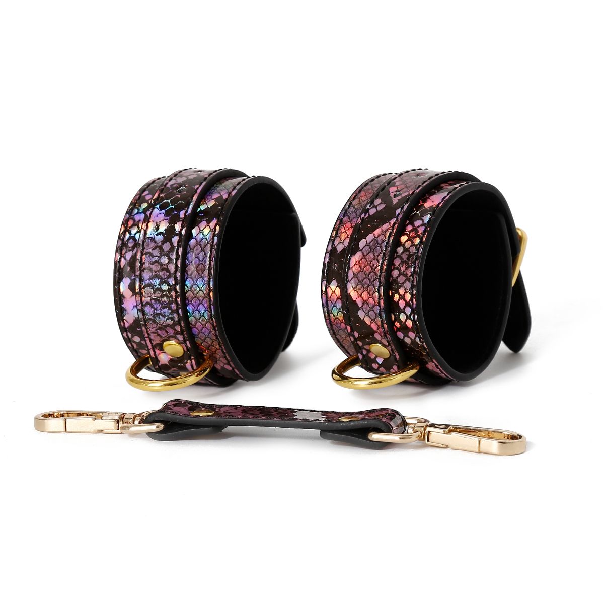 3 Piece BDSM Set GoldPink Reptile - Afbeelding 4