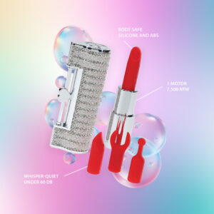 Lipstick Vibrator with 4 Attachments Silver